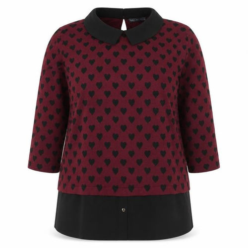 Marks and Spencer Women’s Red Heart Collared Tunic Blouse UK 14