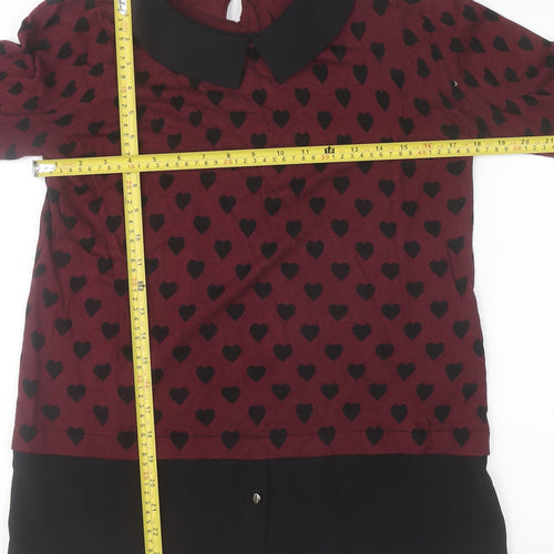 Marks and Spencer Women’s Red Heart Collared Tunic Blouse UK 14