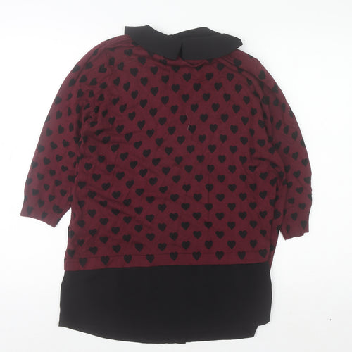 Marks and Spencer Women’s Red Heart Collared Tunic Blouse UK 14