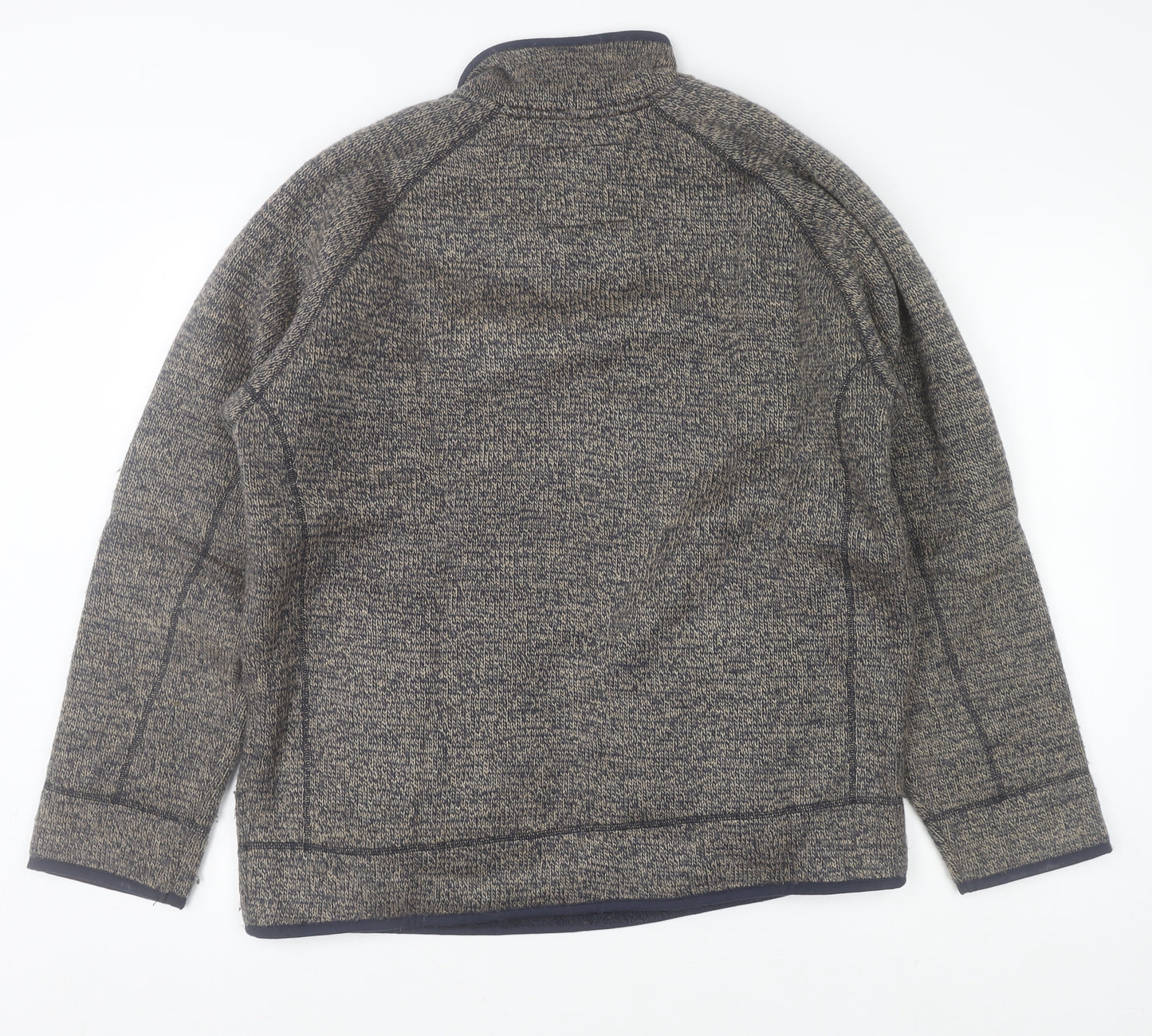 Mantaray Men's Grey Half Zip Knit Sweatshirt Fleece Lined M