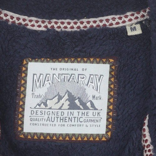 Mantaray Men's Grey Half Zip Knit Sweatshirt Fleece Lined M