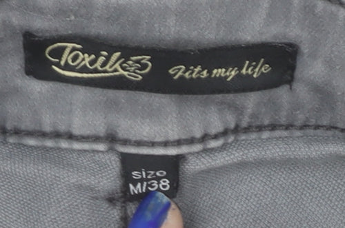 Toxik3 Women's Grey Skinny Stretch Jeans Size M/UK 10