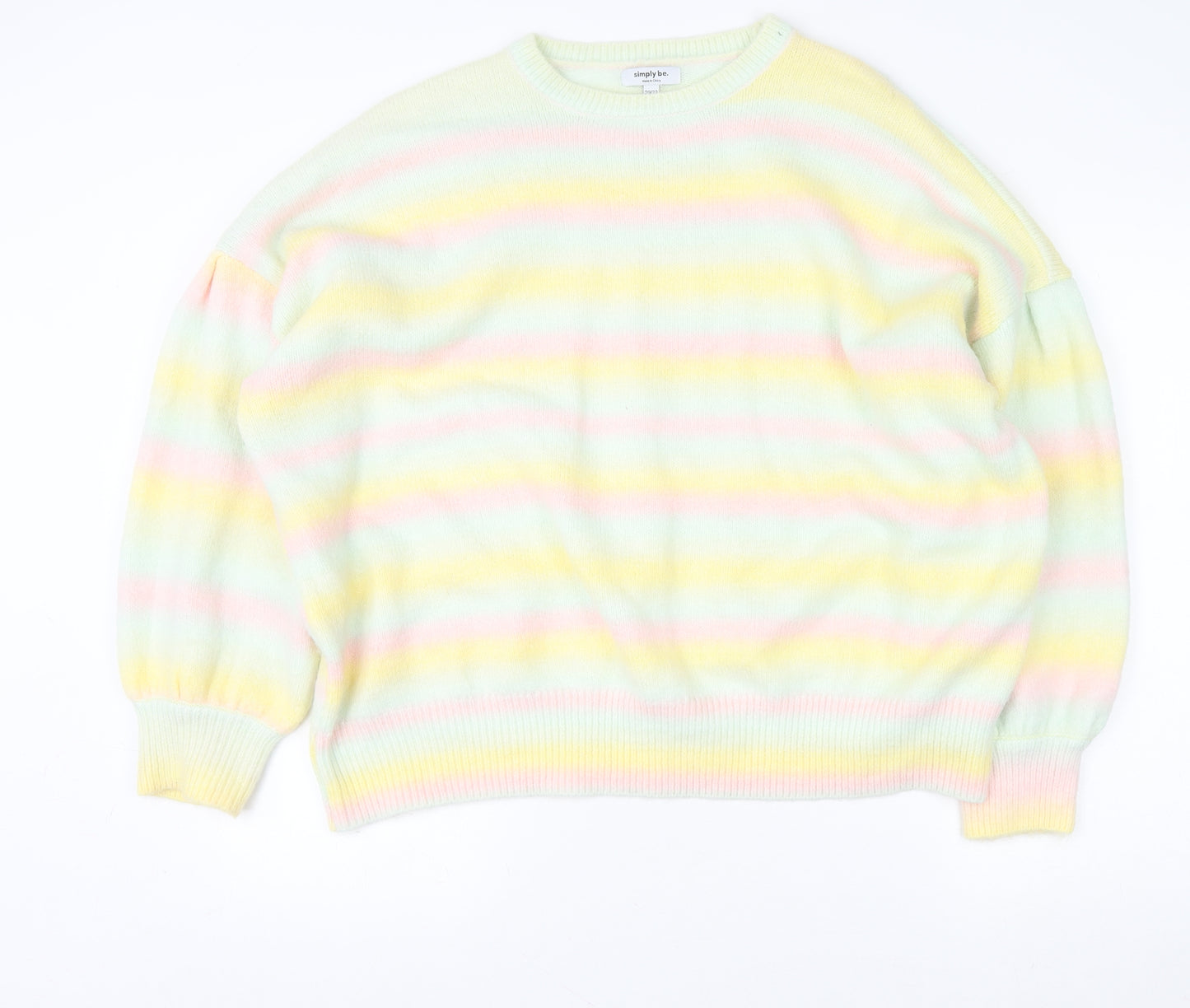 Simply Be Women’s Multicoloured Striped Knit Pullover Jumper Size 20/22