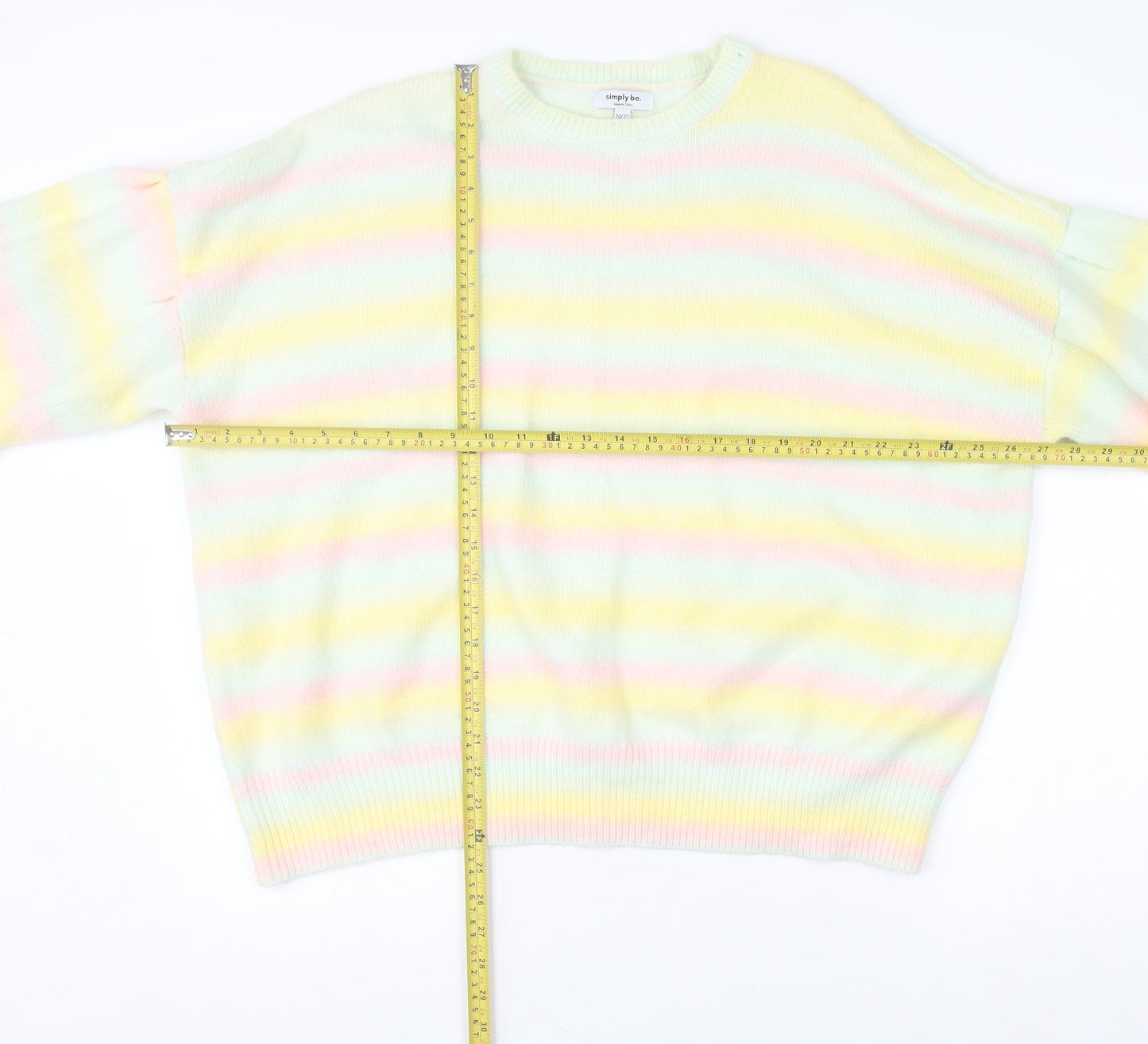 Simply Be Women’s Multicoloured Striped Knit Pullover Jumper Size 20/22
