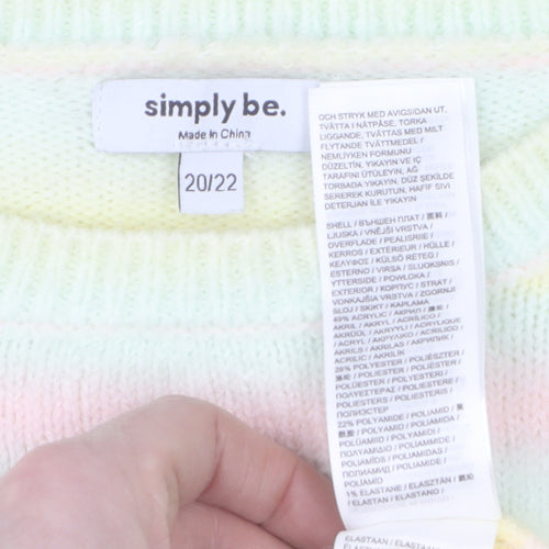 Simply Be Women’s Multicoloured Striped Knit Pullover Jumper Size 20/22