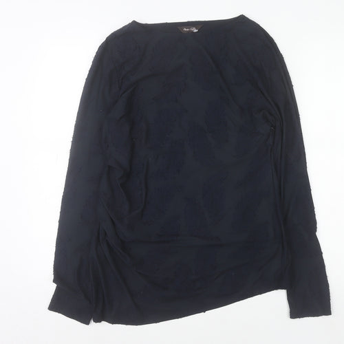 Phase Eight Womens Black Long Sleeve Tunic Blouse Size 12