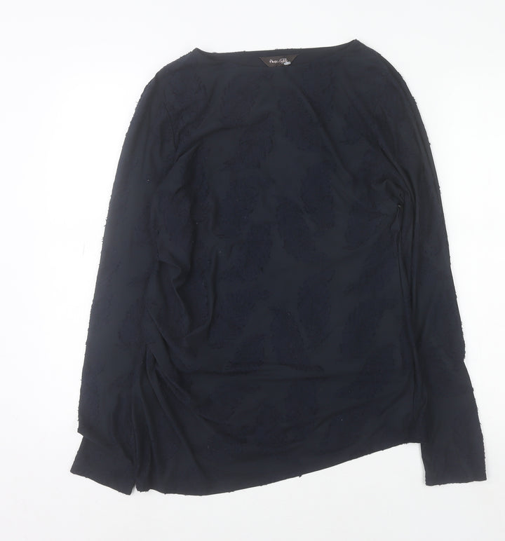 Phase Eight Womens Black Long Sleeve Tunic Blouse Size 12