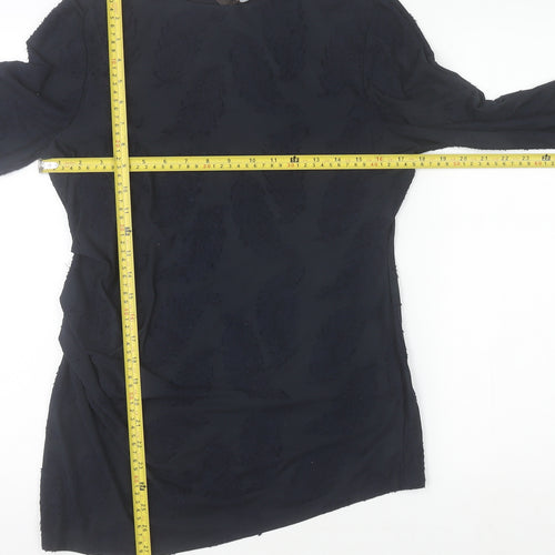 Phase Eight Womens Black Long Sleeve Tunic Blouse Size 12