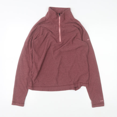 Trespass Womens Burgundy 1/2 Zip Fleece Sweatshirt Size 12 Polyester