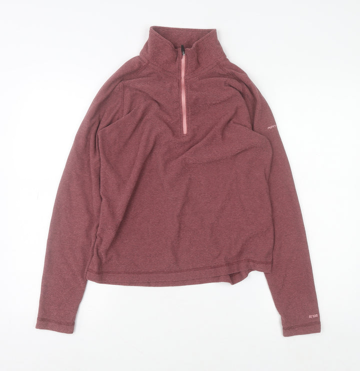 Trespass Womens Burgundy 1/2 Zip Fleece Sweatshirt Size 12 Polyester