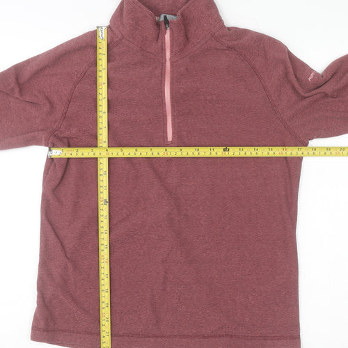 Trespass Womens Burgundy 1/2 Zip Fleece Sweatshirt Size 12 Polyester