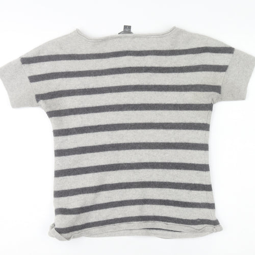 Gap Women’s Grey Striped Cashmere Short Sleeve Knit Top Size S