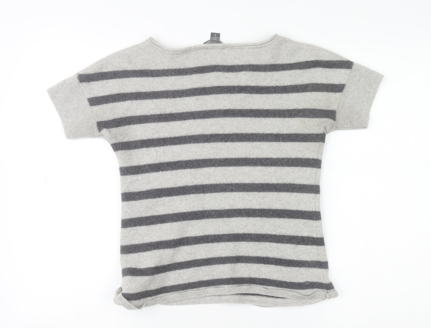 Gap Women’s Grey Striped Cashmere Short Sleeve Knit Top Size S