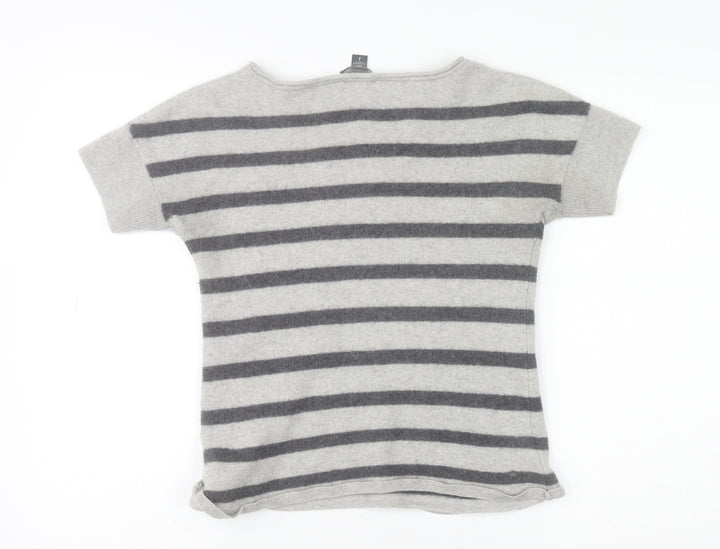 Gap Women’s Grey Striped Cashmere Short Sleeve Knit Top Size S