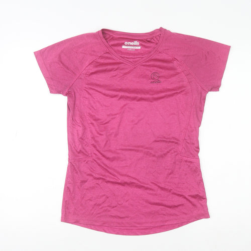 O’Neills Womens Pink Size 10 V-Neck Short Sleeve Sports T-Shirt