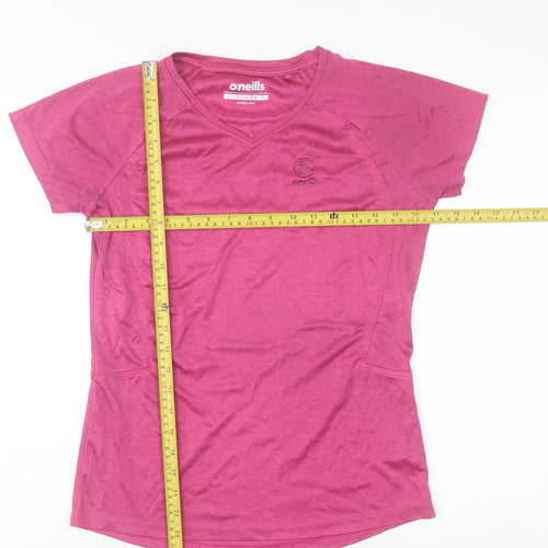 O’Neills Womens Pink Size 10 V-Neck Short Sleeve Sports T-Shirt