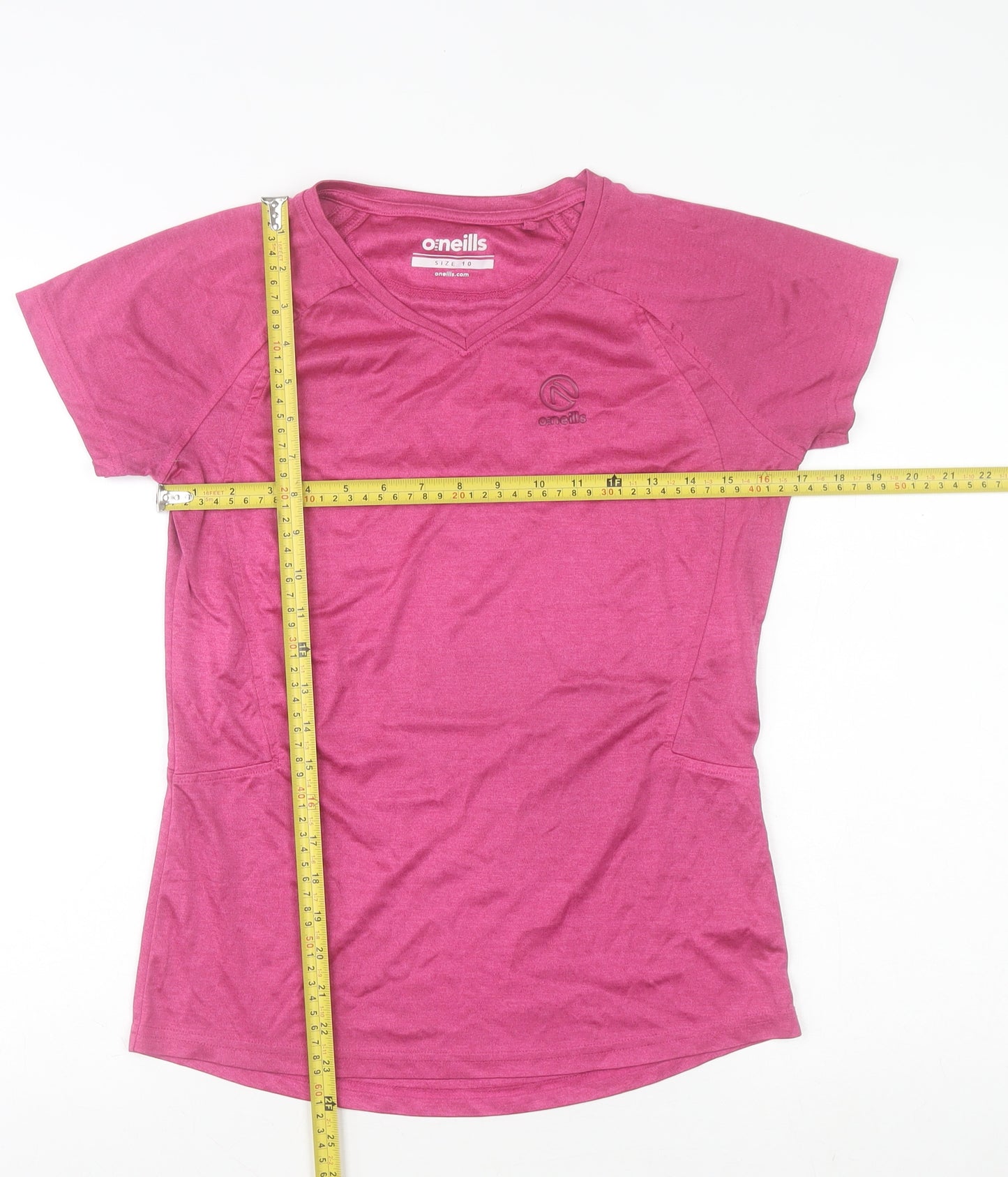 O’Neills Womens Pink Size 10 V-Neck Short Sleeve Sports T-Shirt