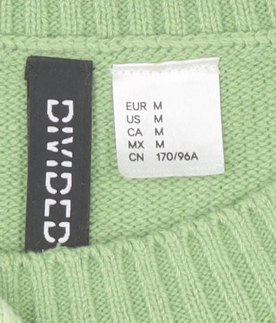 DIVIDED Womens Green Zebra Knit Sleeveless Vest Size 12