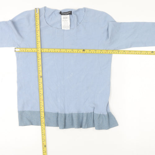 Rinascimento Womens Blue M/L Scoop Neck Pullover Jumper