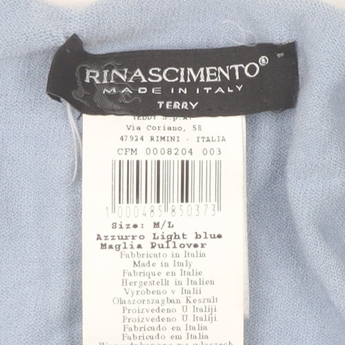 Rinascimento Womens Blue M/L Scoop Neck Pullover Jumper