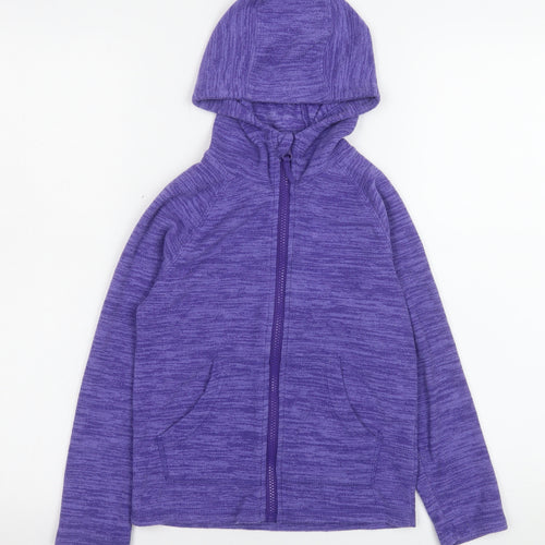 Mountain Warehouse Girls Purple Hooded Full Zip Fleece Jacket 7-8 Years
