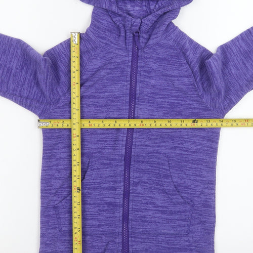 Mountain Warehouse Girls Purple Hooded Full Zip Fleece Jacket 7-8 Years