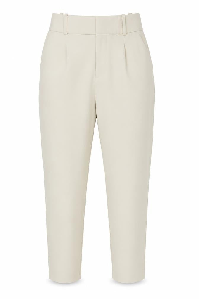 Zara Women Beige Slim Fit Pleated Tapered Trousers XS