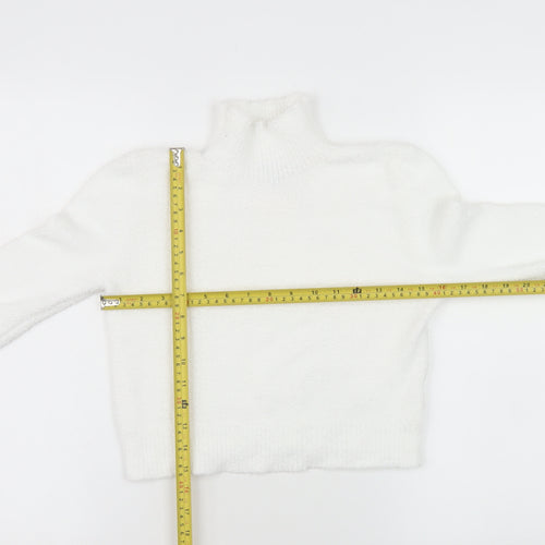 PrettyLittleThing Womens White Roll Neck Knit Jumper XS