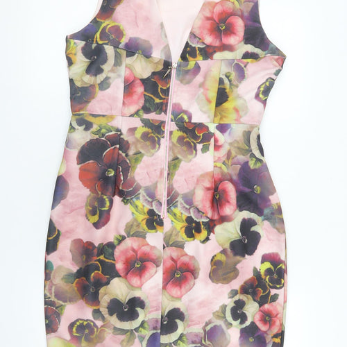 Jolie Moi Women’s Multicoloured Floral Bodycon Dress Size 12