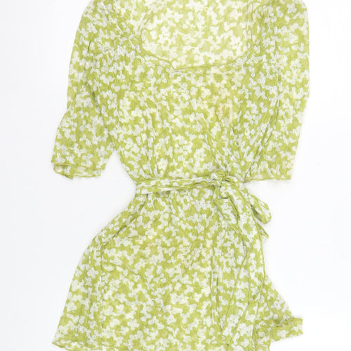 Marks and Spencer Women’s Green Floral Wrap Blouse Size 10