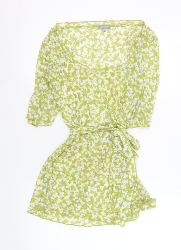 Marks and Spencer Women’s Green Floral Wrap Blouse Size 10
