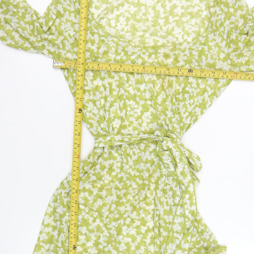 Marks and Spencer Women’s Green Floral Wrap Blouse Size 10