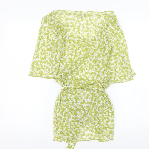 Marks and Spencer Women’s Green Floral Wrap Blouse Size 10