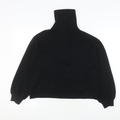 Stradivarius Women's Black XS 1/2 Zip High Neck Pullover Sweatshirt