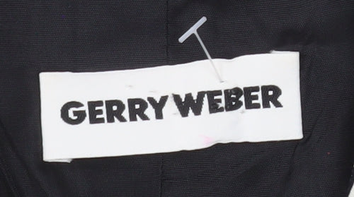 Gerry Weber Women’s Black Striped Short Sleeve Viscose Shirt Blazer Size 38