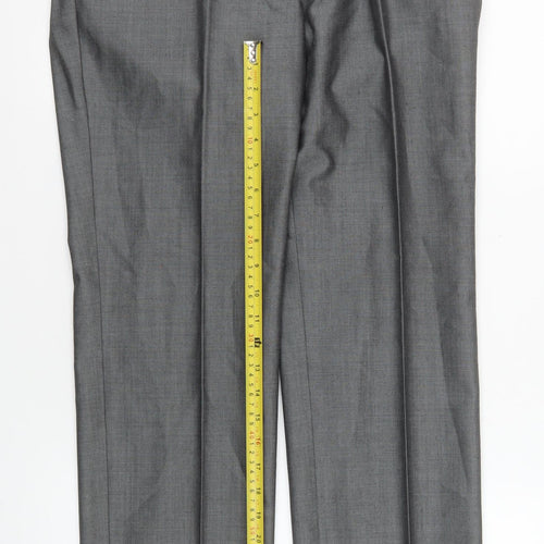 Torre Men's Grey 30S Pleated Dress Pants Wool Blend Formal Trousers
