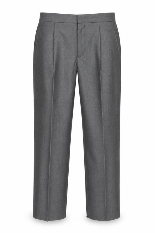 Front view of Torre boys’ grey dress pants 26r formal wool blend trousers