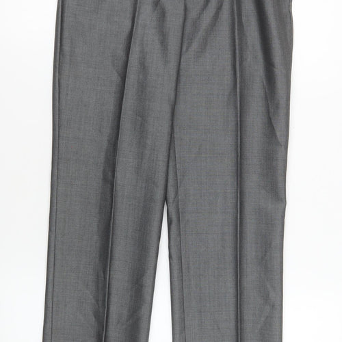 Torre Boys Grey Formal Wool Blend Dress Trousers 28R Belted Smart Pants