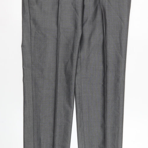 Torre Cerimonia Men's Grey 32R Pleated Wool Blend Dress Trousers