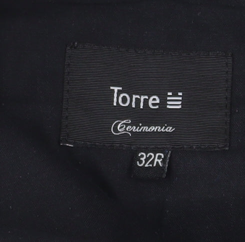 Torre Cerimonia Men's Grey 32R Pleated Wool Blend Dress Trousers