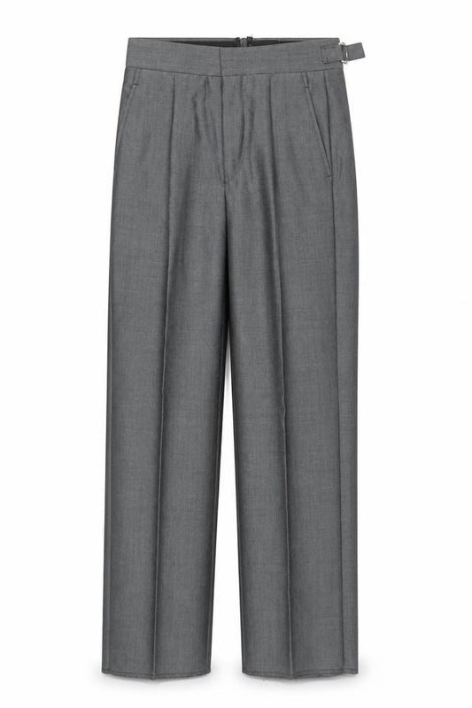 Front view of Torre boys’ grey dress trousers 20 years tailored formal wool blend