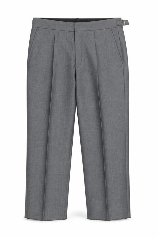 Front view of Torre boys’ grey dress trousers 28r regular fit wool blend formal pants