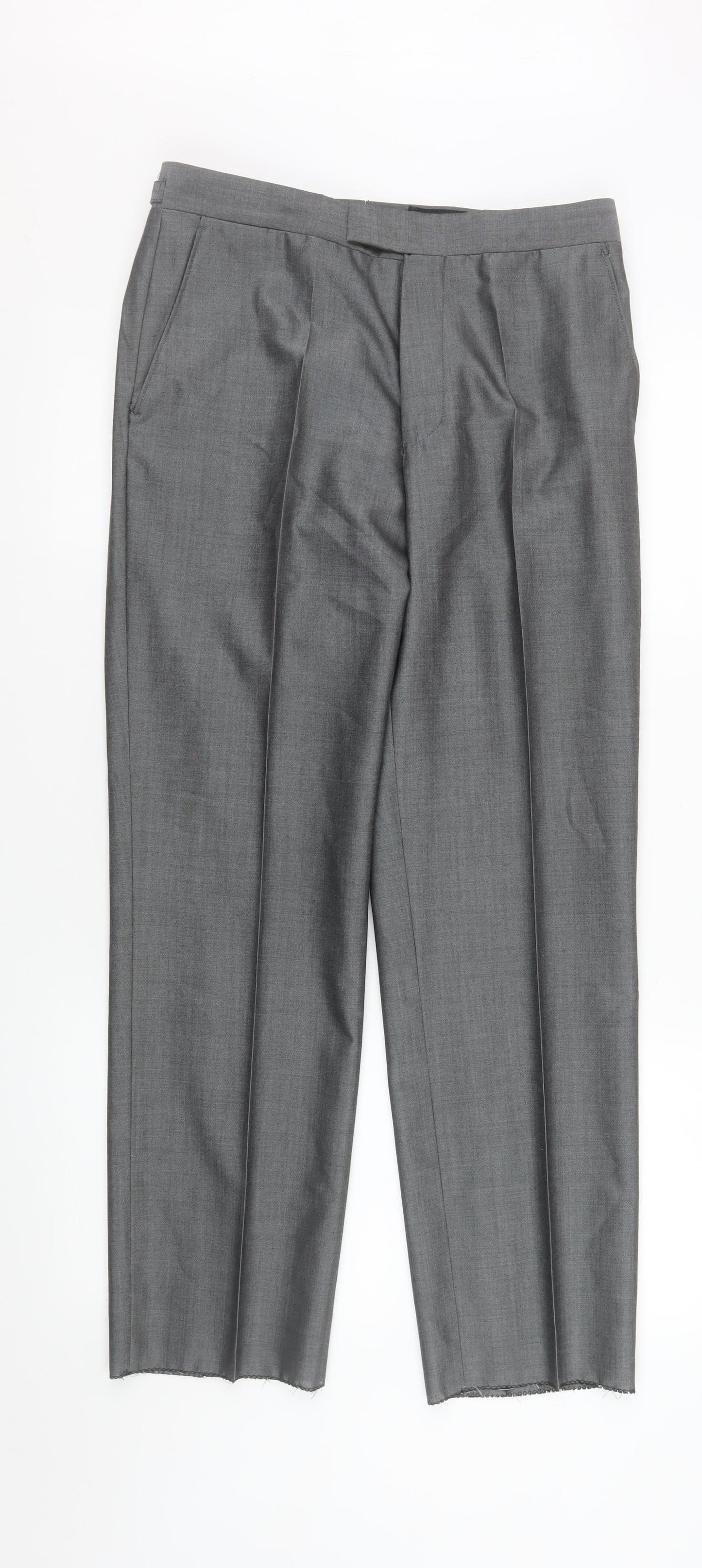 Torre Cerimonia Men's Grey Dress Trousers Size 30R Wool Mohair Blend