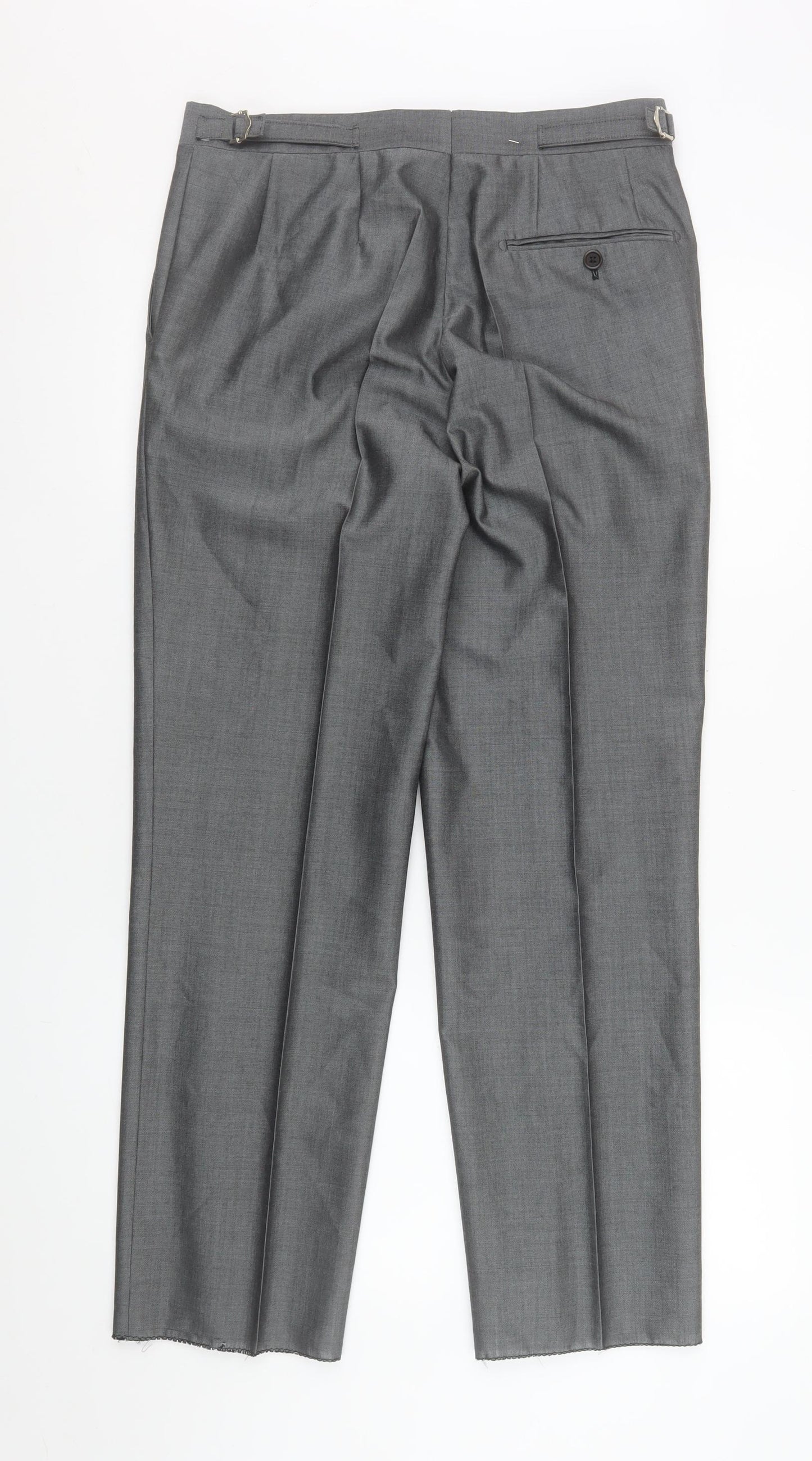 Torre Cerimonia Men's Grey Dress Trousers Size 30R Wool Mohair Blend