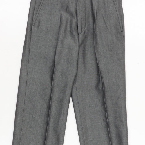 Torre Boys Grey Dress Pants 20R Wool Blend Formal Trousers with Belted Waist