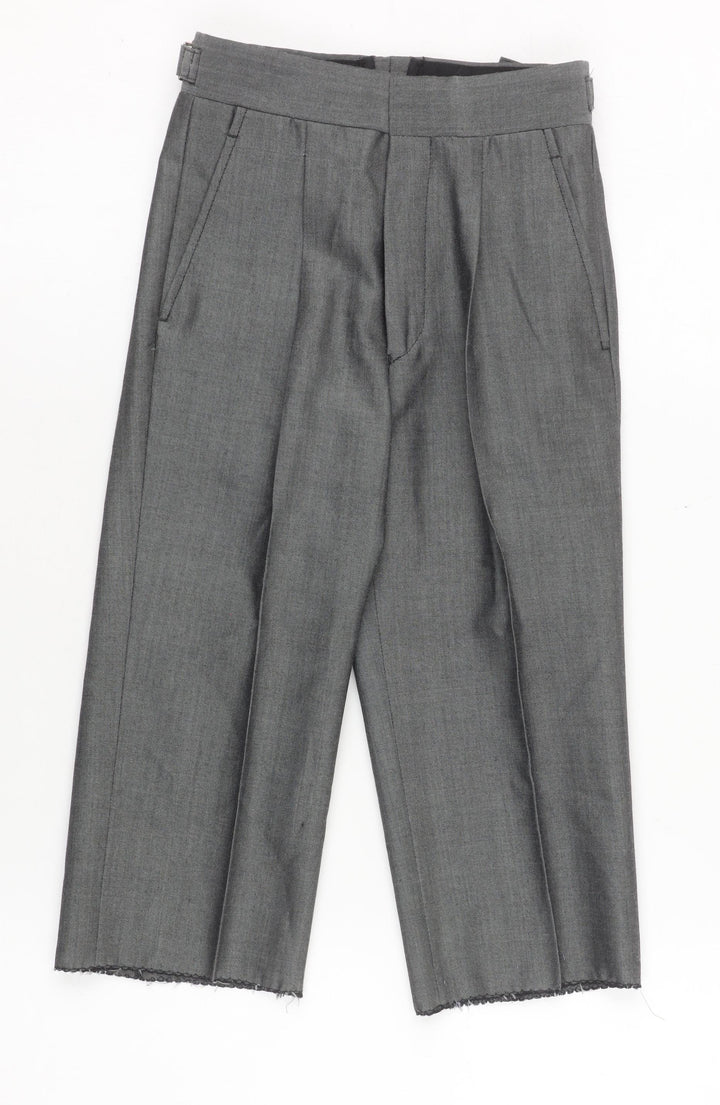 Torre Boys Grey Dress Pants 20R Wool Blend Formal Trousers with Belted Waist