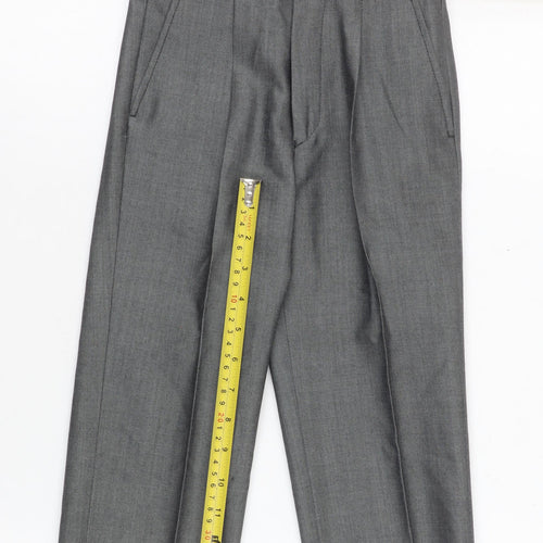 Torre Boys Grey Dress Pants 20R Wool Blend Formal Trousers with Belted Waist