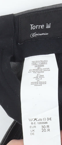 Torre Boys Grey Dress Pants 20R Wool Blend Formal Trousers with Belted Waist