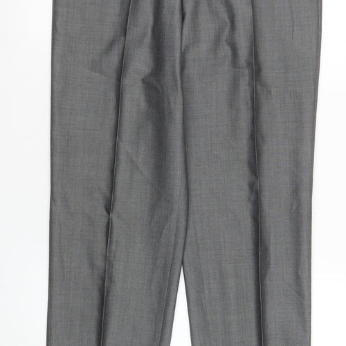 Torre Cerimonia Men's Grey 32R Wool Blend Pleated Dress Trousers