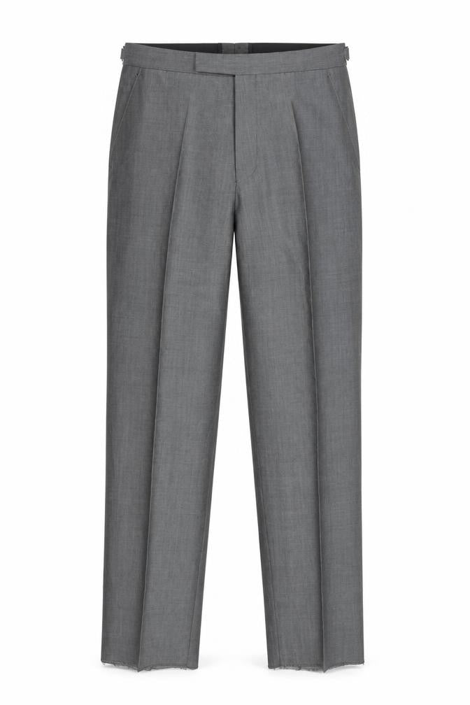 Torre Cerimonia Men's Grey 32R Wool Blend Pleated Dress Trousers